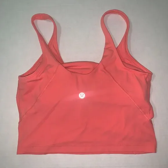 Lululemon Align Shelf Bra Tank Top Coral Pink Size 6 Built-In Support Yoga - Picture 2 of 5